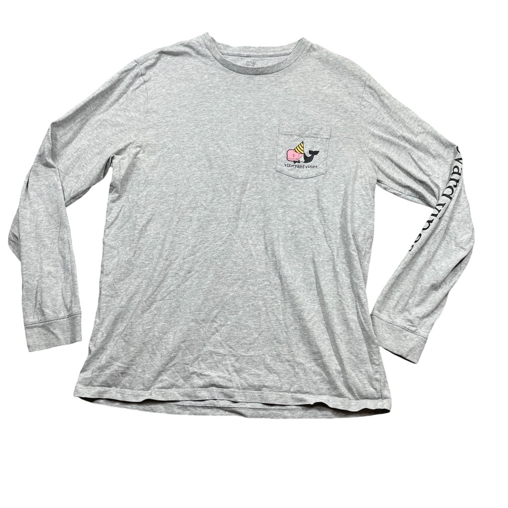 Vineyard Vines Large Grey Round Neck Long Sleeve Jersey 100% Cotton